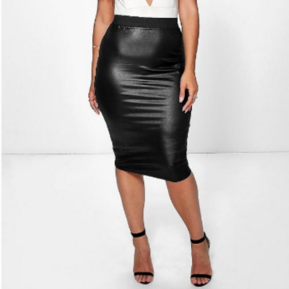 Boohoo Plus midi skirt size 12, stretchy, bodycon